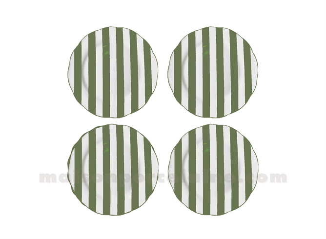 SET DE 4 ASSIETTES DESSERT RIVIERA KAKI D19CM