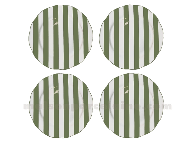 SET DE 4 ASSIETTES PLATE RIVIERA KAKI D26,7CM