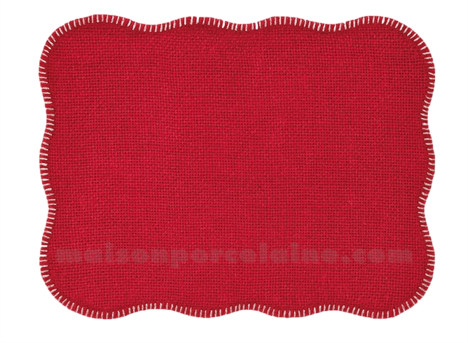 SET DE TABLE RECTANGLE JUTE ROUGE PM 35X45CM