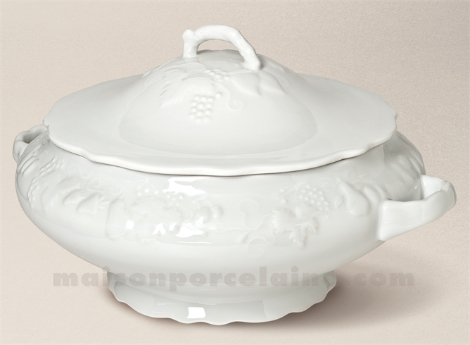 SOUPIERE CALIFORNIA LIMOGES PORCELAINE BLANCHE 28X23 2L