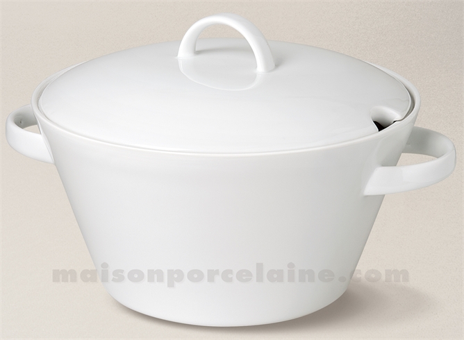 SOUPIERE PORCELAINE BLANCHE AVEC ANSES AUCKLAND 3L