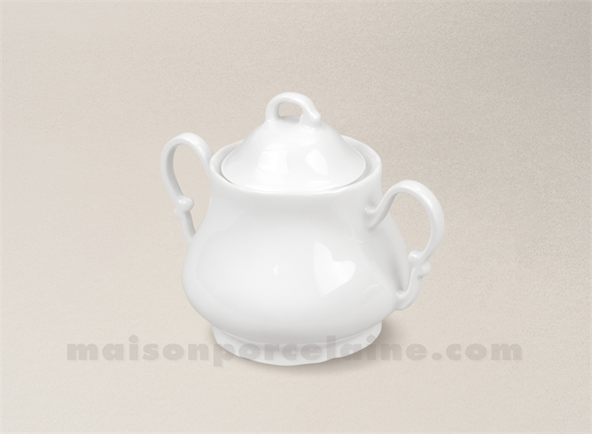 SUCRIER BORD FESTONNE PORCELAINE BLANCHE BERRY 11X11.5 35CL