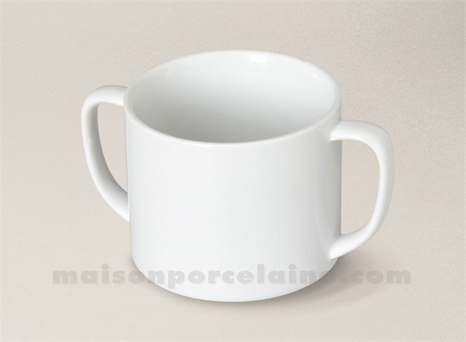 TASSE BABY PORCELAINE BLANCHE DROITE 2 ANSES