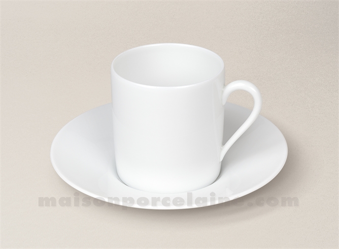 TASSE CAFE+SOUCOUPE LIMOGES PORCELAINE BLANCHE EMPIRE 10CL