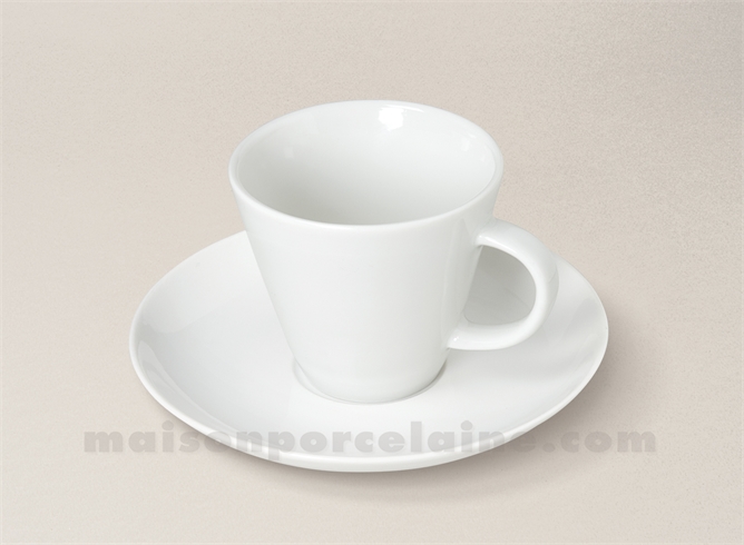 TASSE CAFE+SOUCOUPE PORCELAINE BLANCHE AUCKLAND