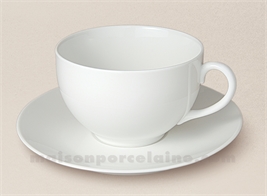 TASSE DEJEUNER BOULE+SOUCOUPE PORCELAINE BLANCHE ARTOIS 42CL