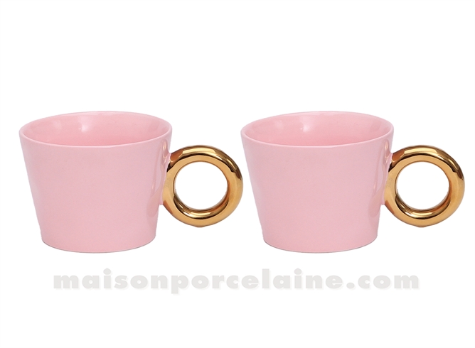 TASSE MATINS CALINS - SET DE 2 ROSE D10,4CM H7,8CM 33CL