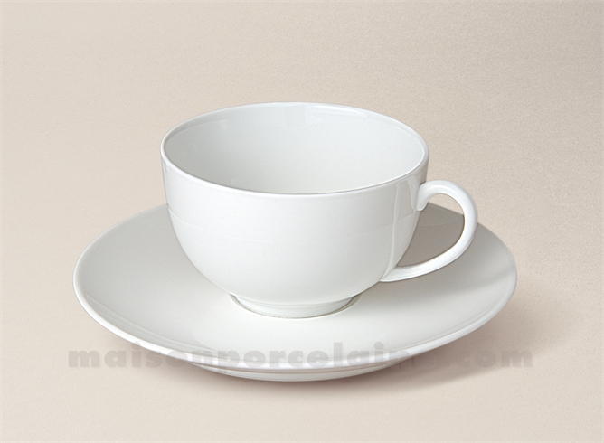 TASSE THE BOULE+SOUCOUPE PORCELAINE BLANCHE FLANDRE 18CL