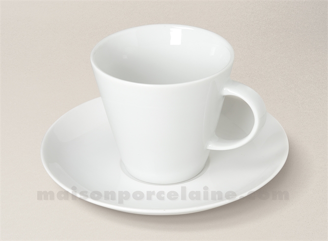 TASSE THE+SOUCOUPE PORCELAINE BLANCHE AUCKLAND