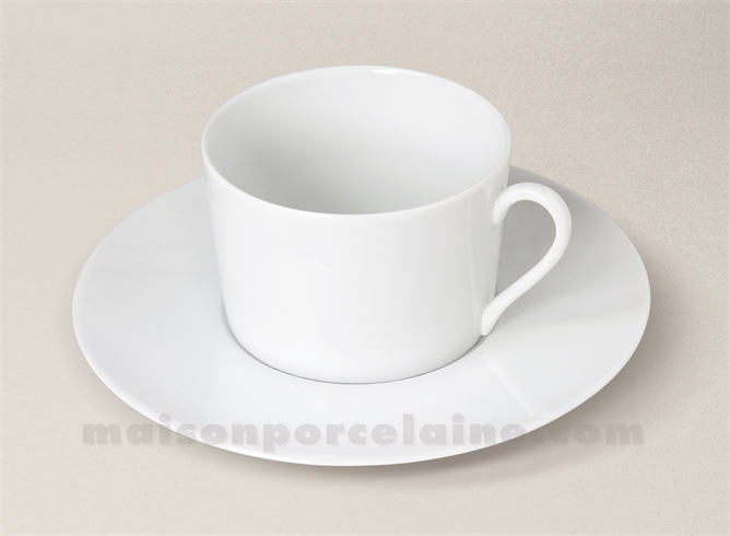 TASSE THE+SOUCOUPE PORCELAINE BLANCHE ZEN 8.5X8 20CL