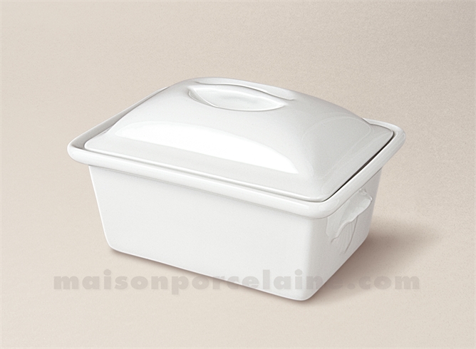 TERRINE RECTANGULAIRE PORCELAINE BLANCHE A FOUR N°6 19X13 1.05L