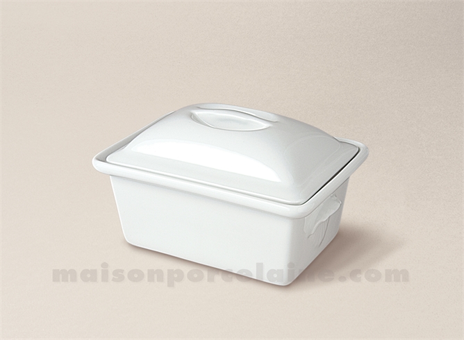 TERRINE RECTANGULAIRE PORCELAINE BLANCHE A FOUR N°8 16X11 50CL