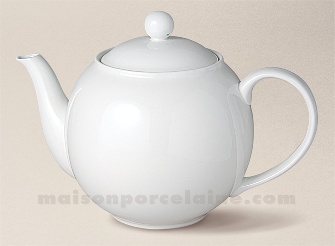 THEIERE BOULE FLANDRE PORCELAINE BLANCHE GM 1.4L