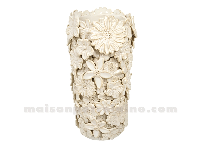 VASE FLORA BLANC D14,5 H31CM
