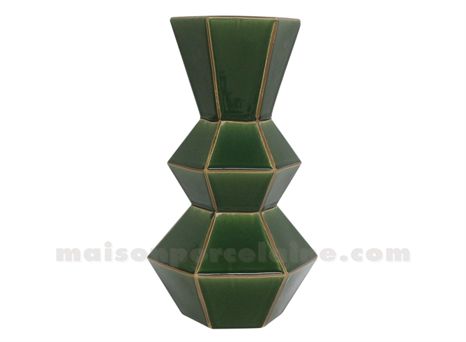 VASE GEOMETRIC MM VERT L18,5 P17 H32,5CM