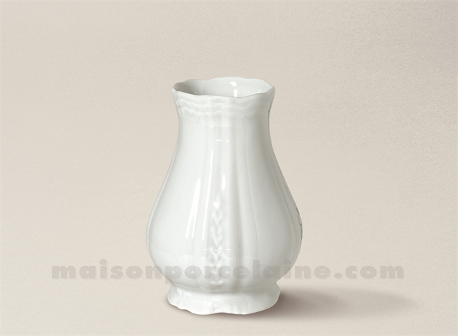 VASE LIMOGES PORCELAINE BLANCHE OUVRAGE LEA PM H12