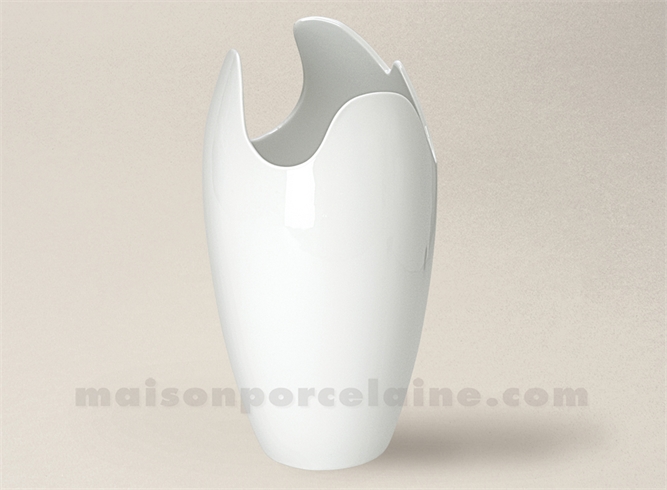 VASE LIMOGES PORCELAINE BLANCHE THEO GM 34X20 3,8L