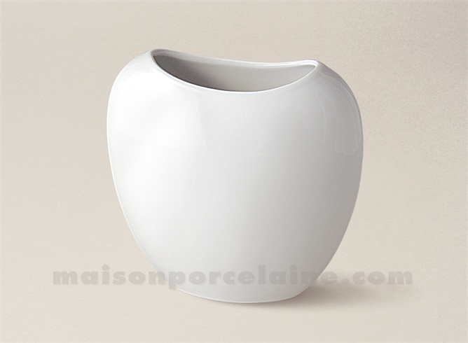 VASE PORCELAINE BLANCHE PLAT UNI GM 19X19