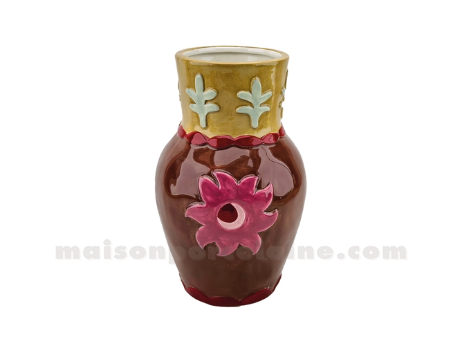 VASE SOLEIL MARRON D13,4 H21,3CM