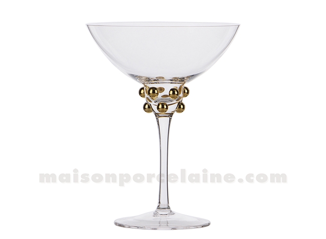 VERRE COUPE PERLÉ DORÉ D12,2 H16,3CM