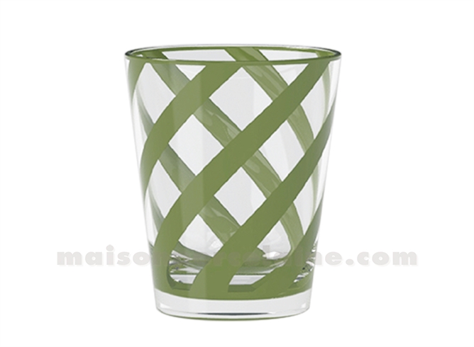 VERRE GOBELET RIVIERA KAKI ACRYLIQUE D9,6 H11,4CM