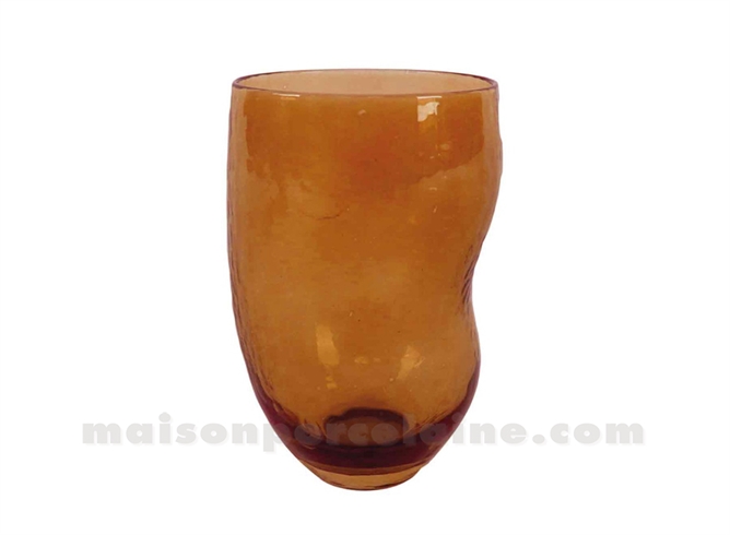 VERRE GOBELET TRIBU AMBRE D7 H11CM