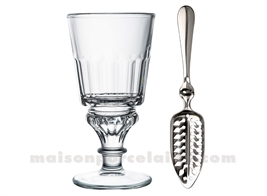 ABSINTHE - SET DE 2 VERRES H16.5X8CM +1 CUILLERE METAL H17.5CM - BC