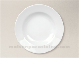 ASSIETTE AILE FESTONNEE CREUSE PORCELAINE BLANCHE BERRY 22X4CM