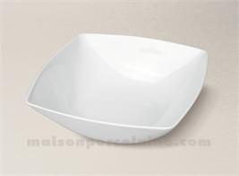 ASSIETTE CALOTTE CARREE PORCELAINE BLANCHE NARA 17X17CM H5.5CM
