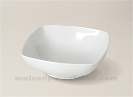 ASSIETTE CARREE CREUSE PORCELAINE BLANCHE SAHARA 17X17