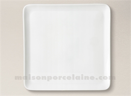 ASSIETTE CARREE PORCELAINE BLANCHE YAKA 25.5X25.5CM