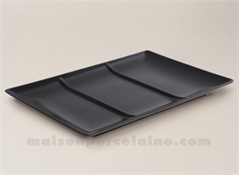 ASSIETTE CARREE/PLATEAU 3 COMPTS GRES C.H.R 30X30X2.5CM STOCKHOLM EBENE