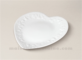 ASSIETTE COEUR CALIFORNIA LIMOGES PORCELAINE BLANCHE D21.5