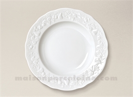 ASSIETTE CREUSE AILE CALIFORNIA LIMOGES PORCELAINE BLANCHE D22.5