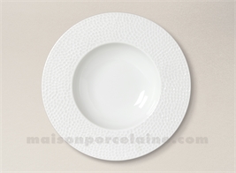 ASSIETTE CREUSE AILE PORCELAINE BLANCHE EMULSION D23.5