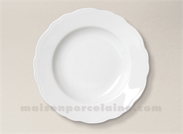 ASSIETTE CREUSE PORCELAINE BLANCHE COLBERT FABRIQUEE EN FRANCE 21.5CM