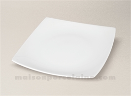 ASSIETTE DESSERT CARREE PORCELAINE BLANCHE NARA 20X20CM