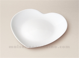 ASSIETTE DESSERT COEUR LIMOGES PORCELAINE BLANCHE D20