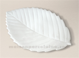 ASSIETTE FEUILLE CHATAIGNER LIMOGES PORCELAINE BLANCHE 28CM