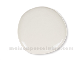 ASSIETTE GRES DESSERT MEDARD DE NOBLAT OSLO GREGE BRILLANT / DOS ECRU MAT 21,5 CM