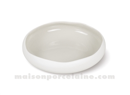 ASSIETTE GRES GOURMET MEDARD DE NOBLAT OSLO GREGE BRILLANT / DOS ECRU MAT 20 CM