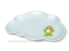 ASSIETTE GRES MEDARD DE NOBLAT MIAM BLEUE GRENOUILLE RELIEF