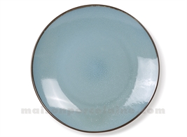 ASSIETTE GRES PLATE MEDARD DE NOBLAT FEELING TURQUOISE 26,5CM