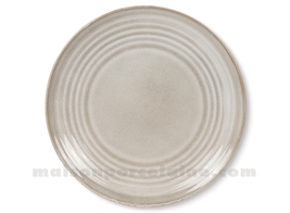 ASSIETTE GRES PLATE MEDARD DE NOBLAT FLOW SABLE 27CM