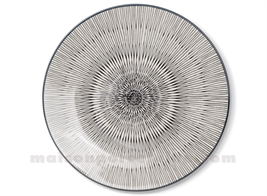 ASSIETTE GRES PLATE MEDARD DE NOBLAT HYPNOSE GREGE 27CM