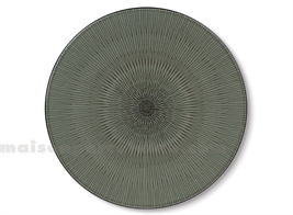 ASSIETTE GRES PLATE MEDARD DE NOBLAT HYPNOSE KAKI 27CM