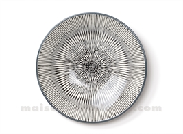 ASSIETTE GRES SALADE / PATES MEDARD DE NOBLAT HYPNOSE GREGE 19CM