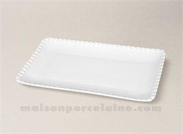 ASSIETTE / PLAT RECTANGULAIRE PORCELAINE BLANCHE BUBBLE 26X15,5CM