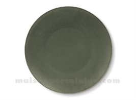 ASSIETTE PLATE COUPE PORCELAINE OKRA OLIVE D27CM