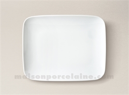 ASSIETTE RECTANGULAIRE DESSERT PORCELAINE BLANCHE ATLAS 22X17